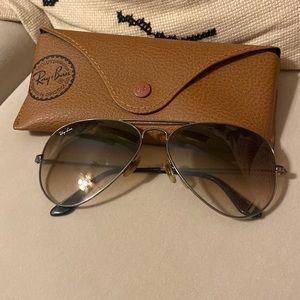 Aviators brown ray ban glasses